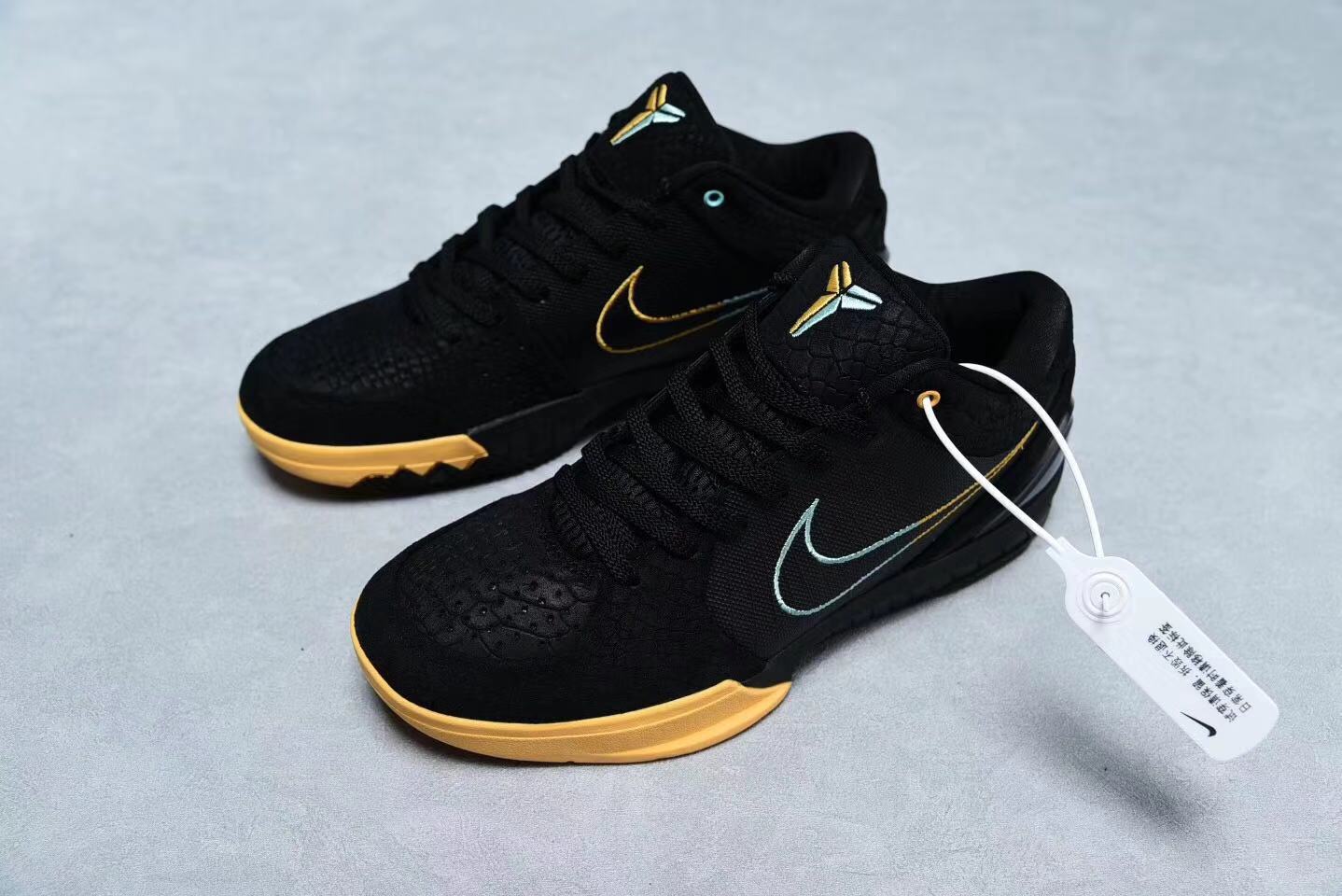 Nike Zoom Kobe 4 ZK4 Snake Skin Black Yellow Shoes